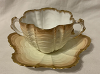 Wileman Shell shape bouillon cup and saucer